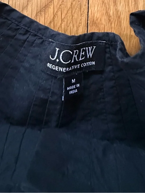 J. Crew Black Button-Front Blouse with Eyelet Hem - Picture 4 of 5